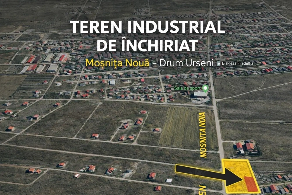 Teren industrial 2500 mp împrejmuit de închiriat - Moșnița Nouă ,langa Timisoara