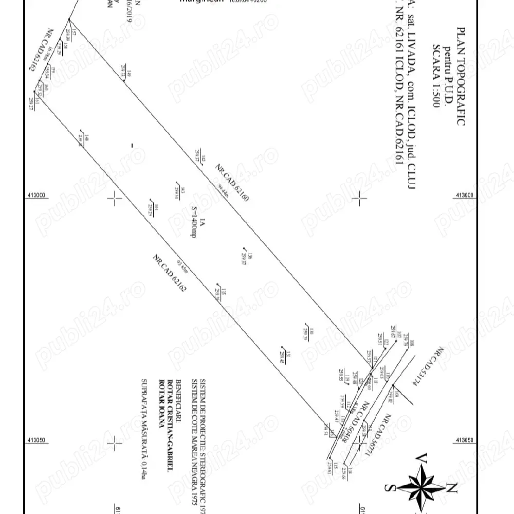 Vând 1400 mp teren intravilan in loc. Livada