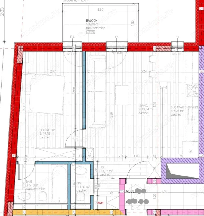 Apartament 2 camere finisat, 52mp, etaj intermediar, Dambu Rotund