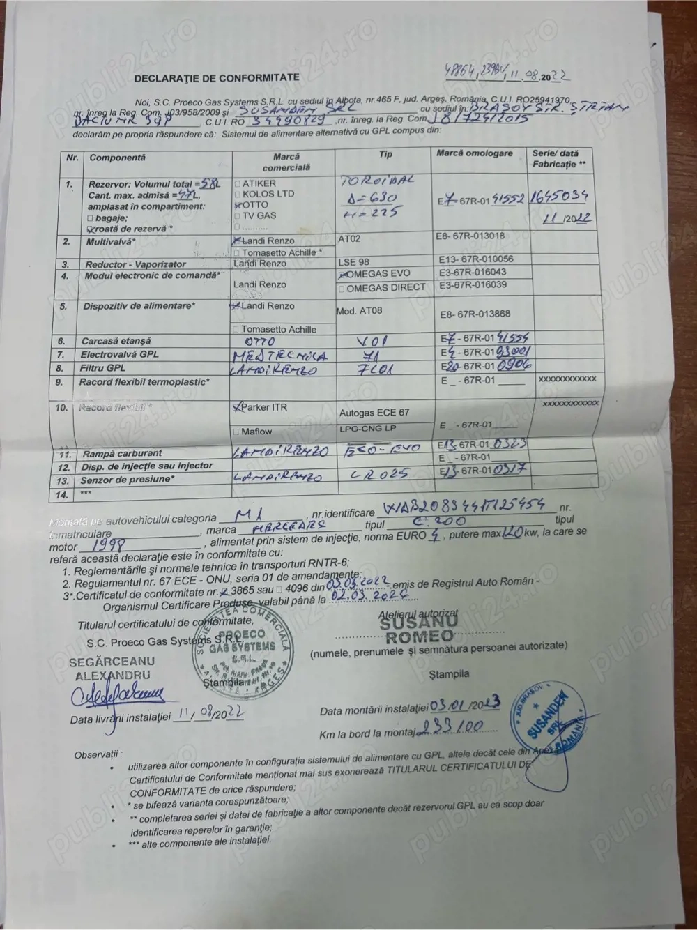 Vand instalatie GPL Landi Renzo Omegas EVO