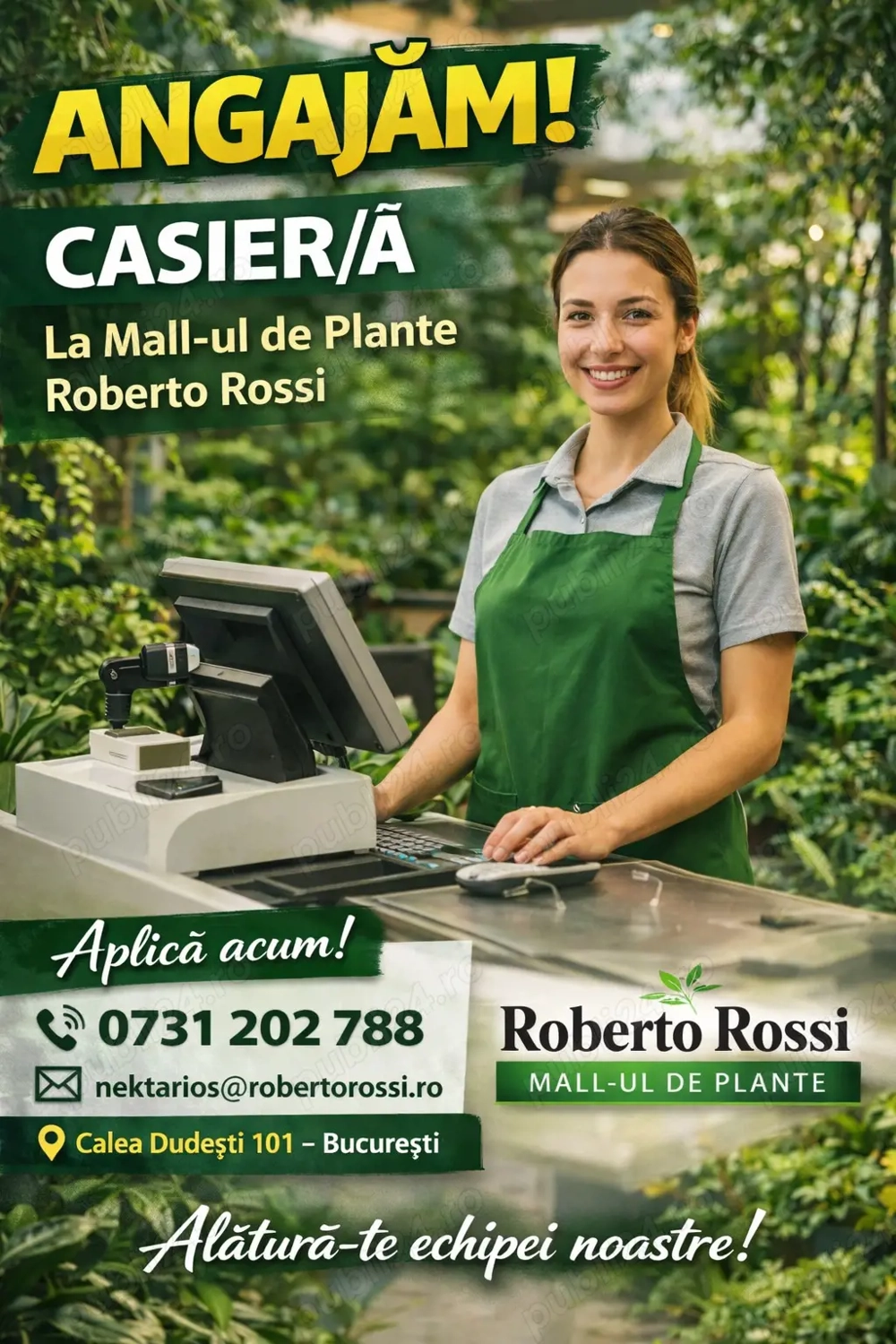Angajam Casier pentru un Mall de Plante 