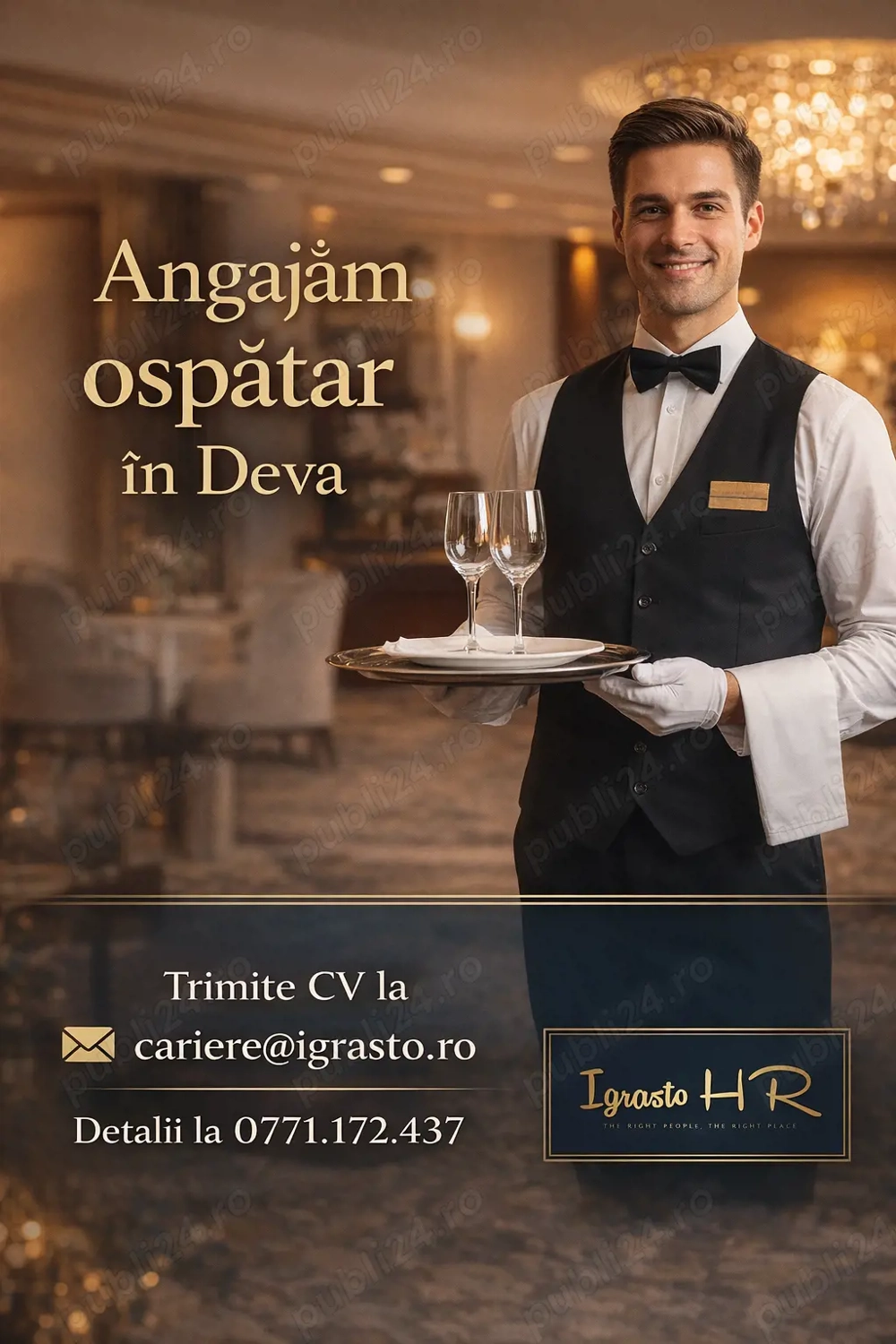 Igrasto HR angajeaza Ospatar in Deva