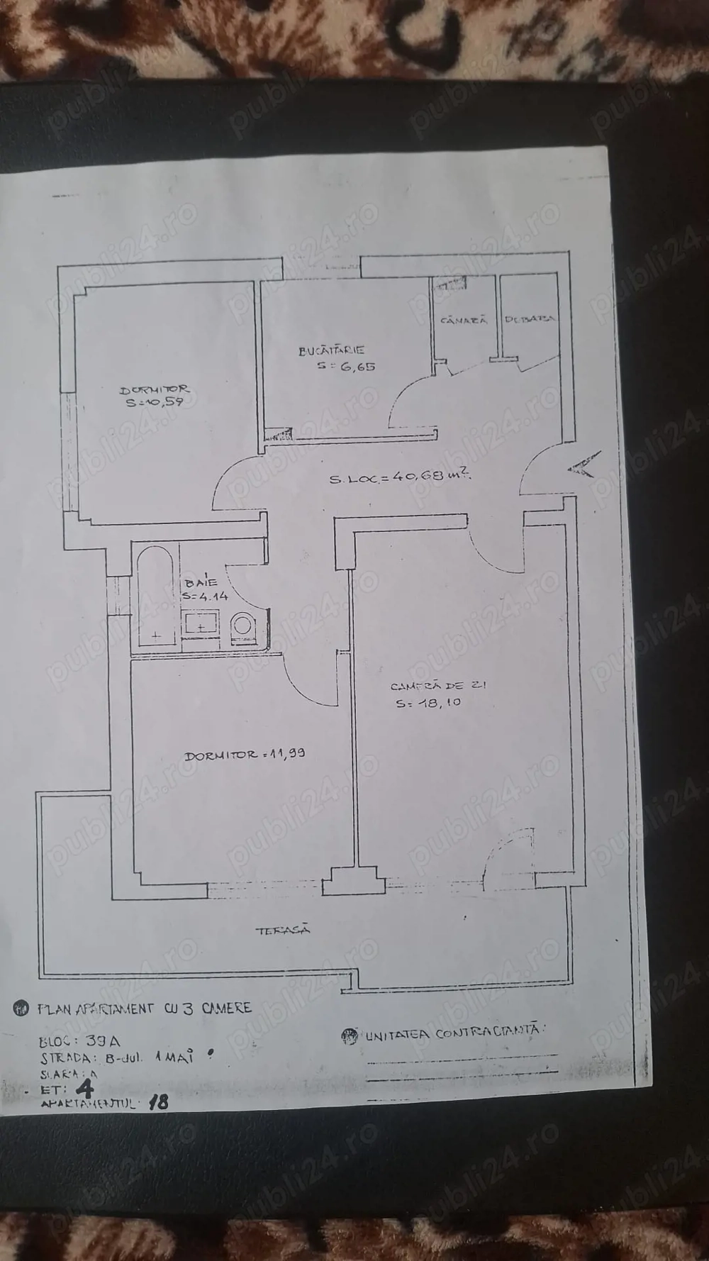 Vând apartament 3 camere 