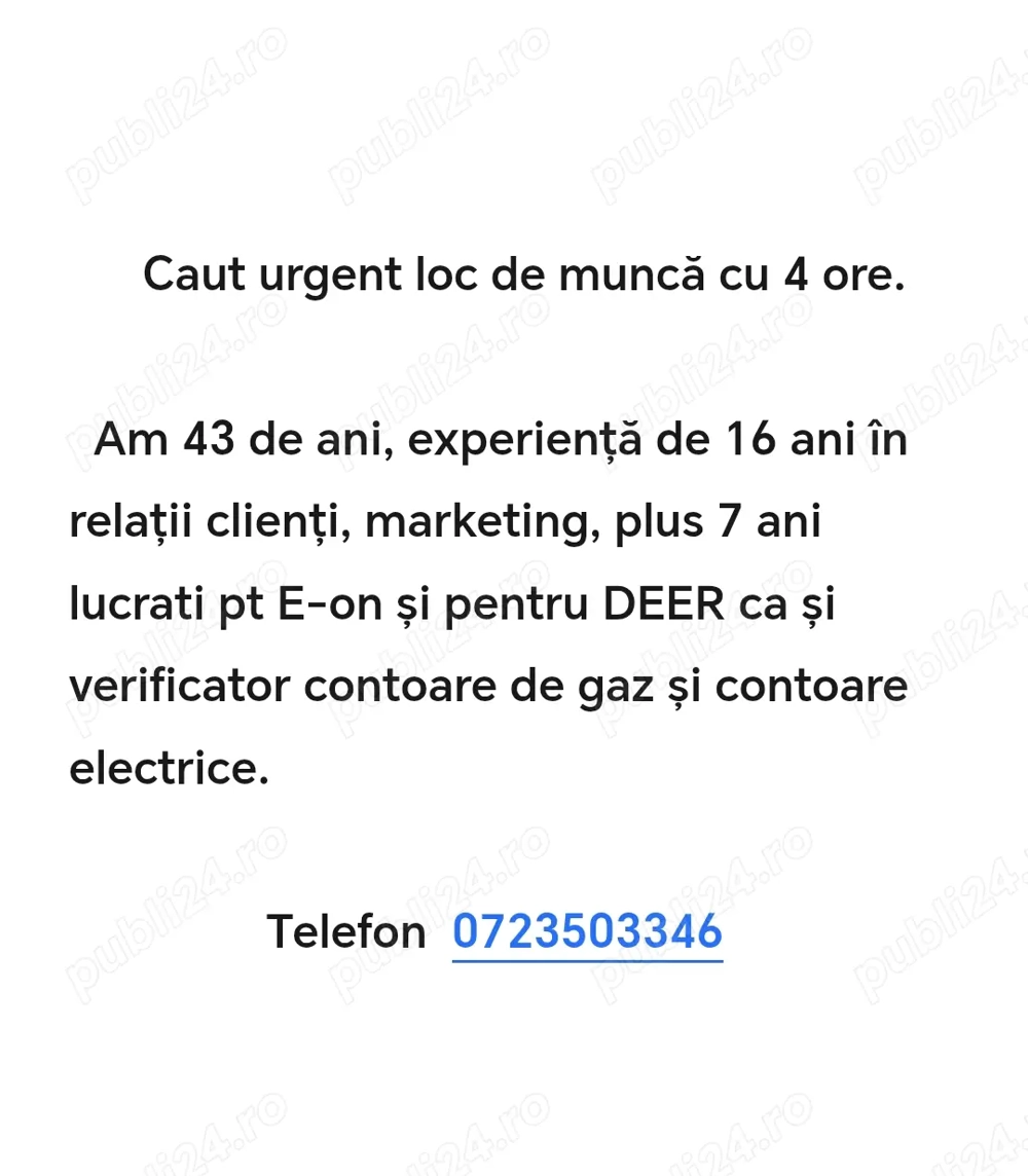 Caut urgent loc de muncă în Târgu Mureș 