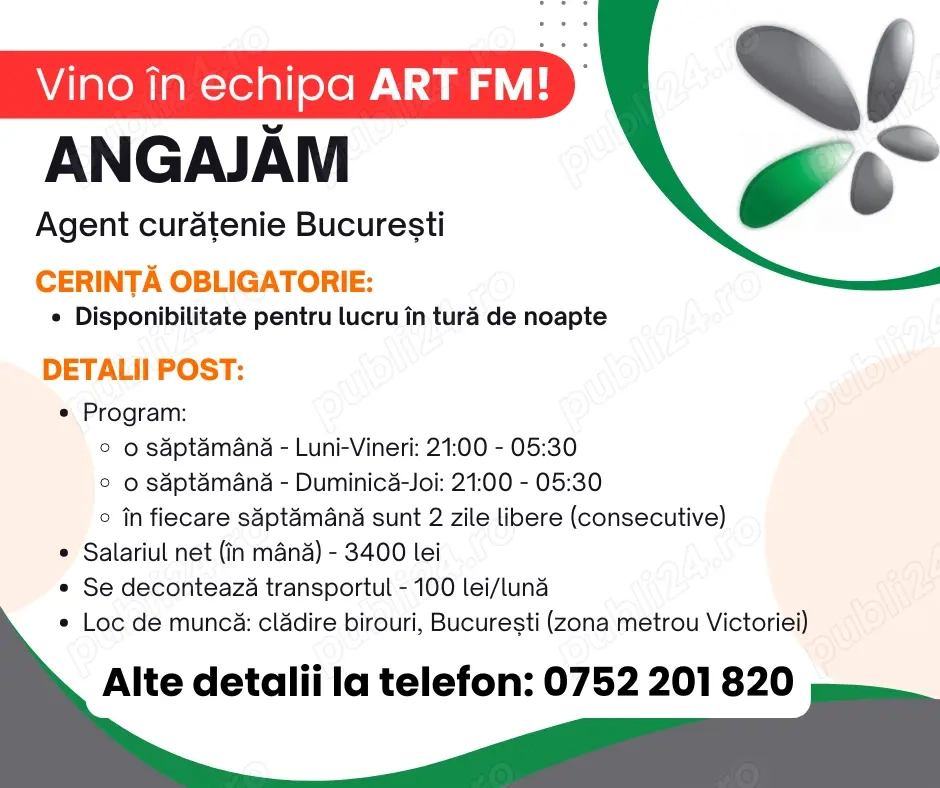 Angajare curatenie - București