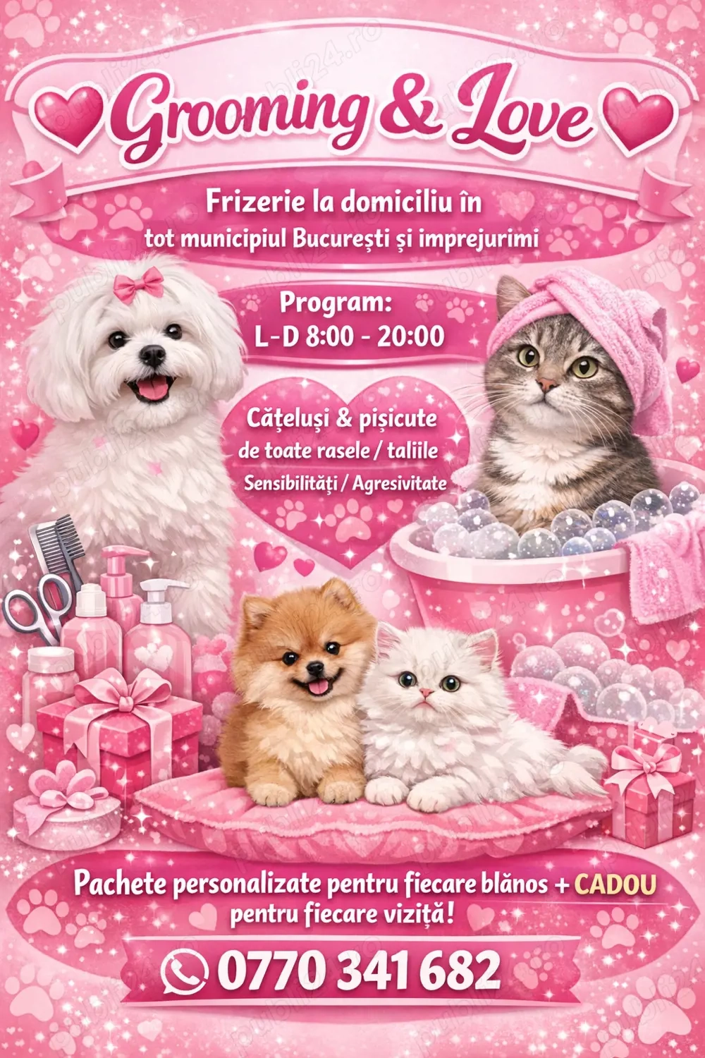 Tuns caini si pisici la domiciliu 