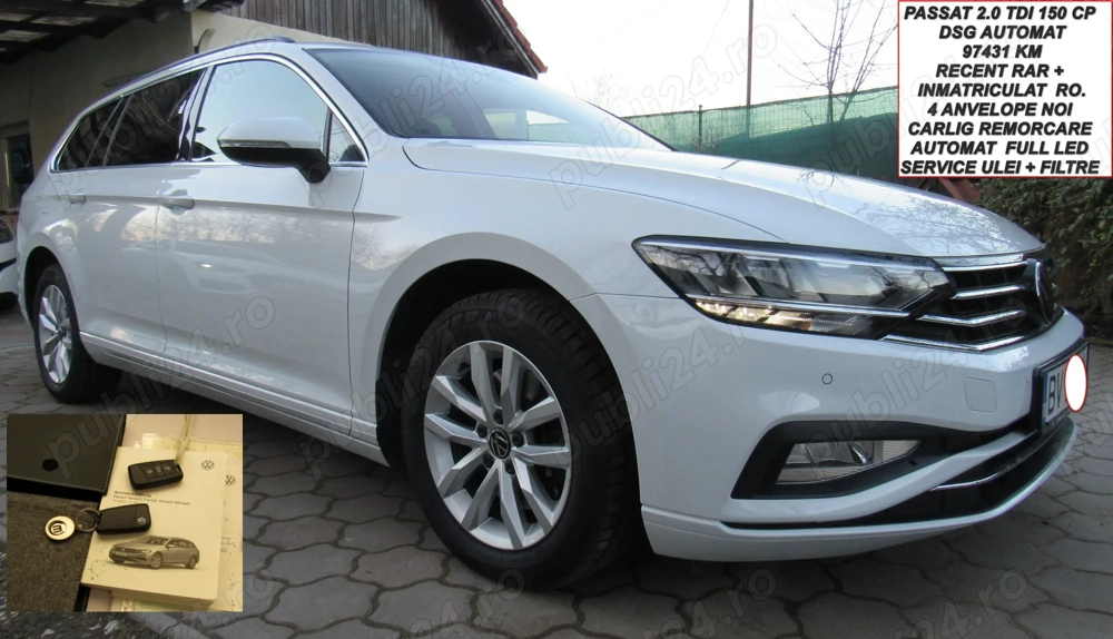 Volkswagen Passat 2.0 TDI DSG 7 Business 150 CP RAR recent carlig anvelope noi revizie ulei & filtre