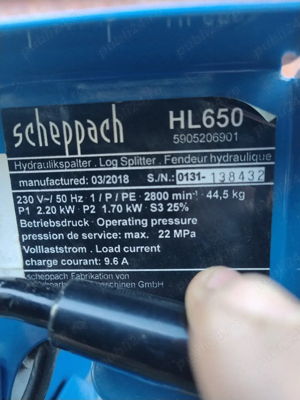 Vind despicator lemne scheppach 6.5 tone