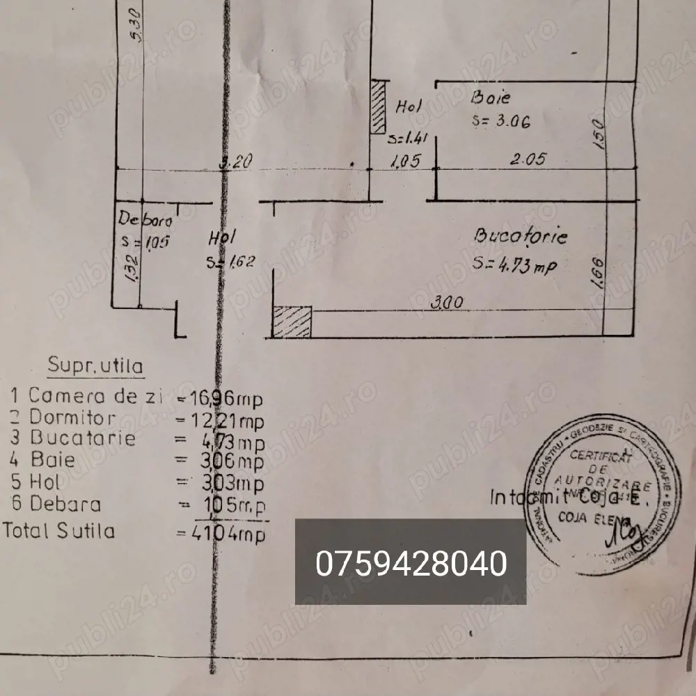 Ap. 2 camere, etaj 3 din 7 , Centru - Elice