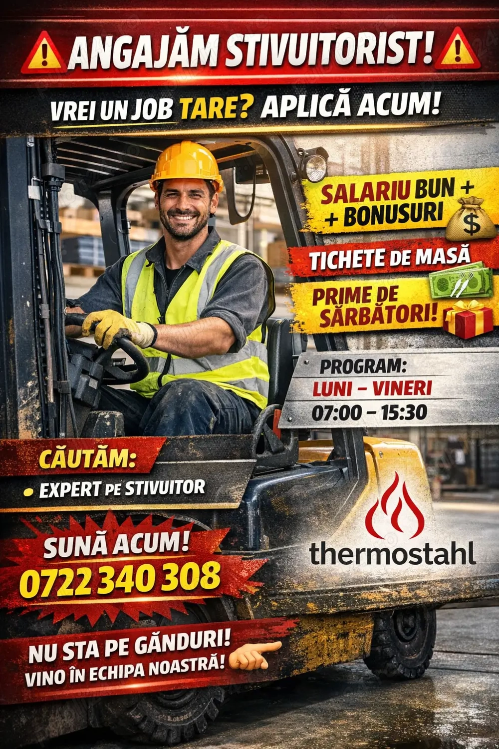 Stivuitorist   program fix   | Sector 6 | salariu + bonus