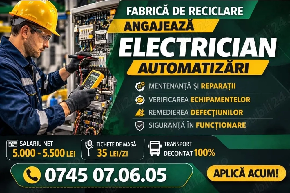 Angajam Electrician Automatizari - FABRICA