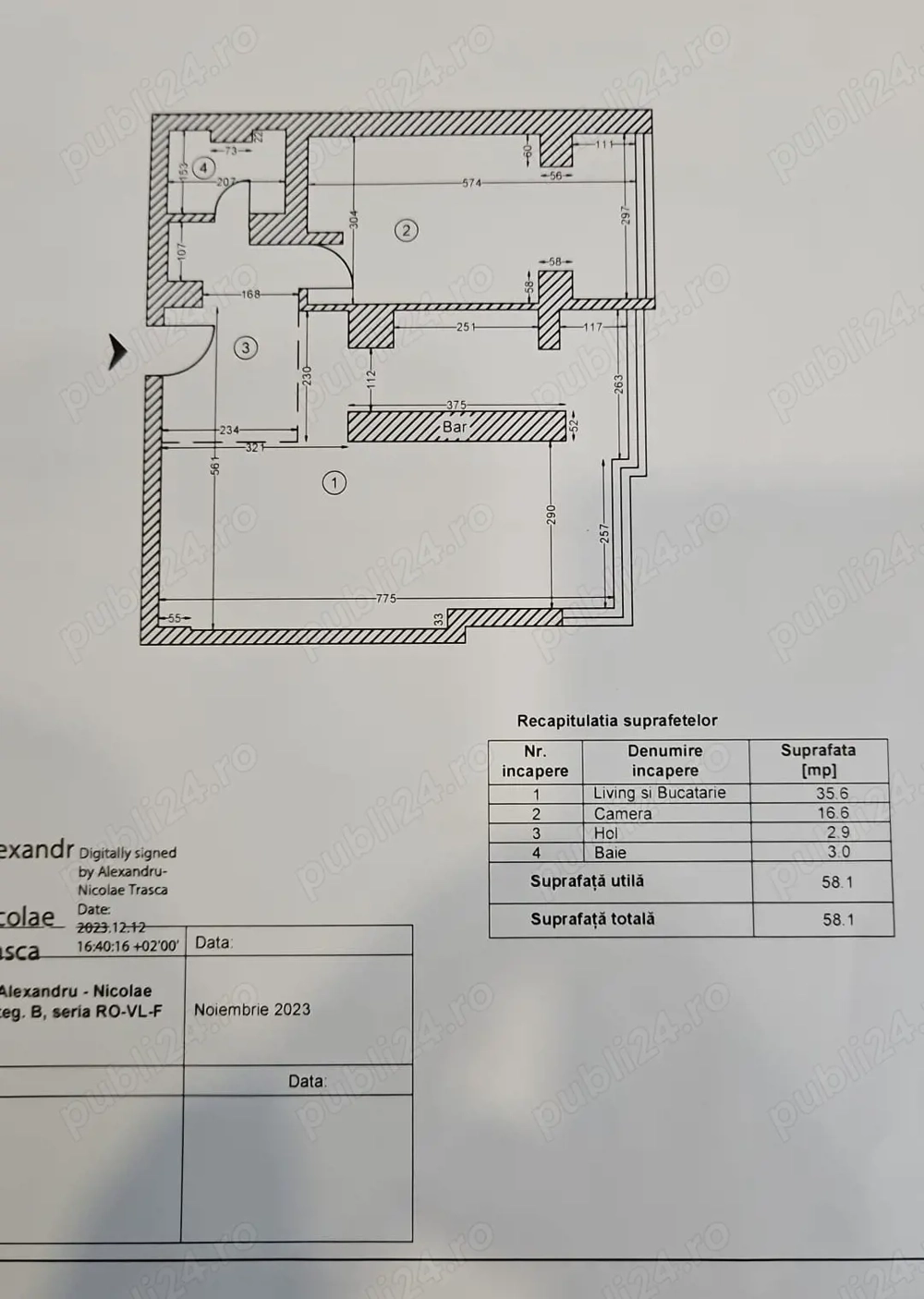 vand apartament cu 2 camere Titulescu,Calea Grivitei,Basarab
