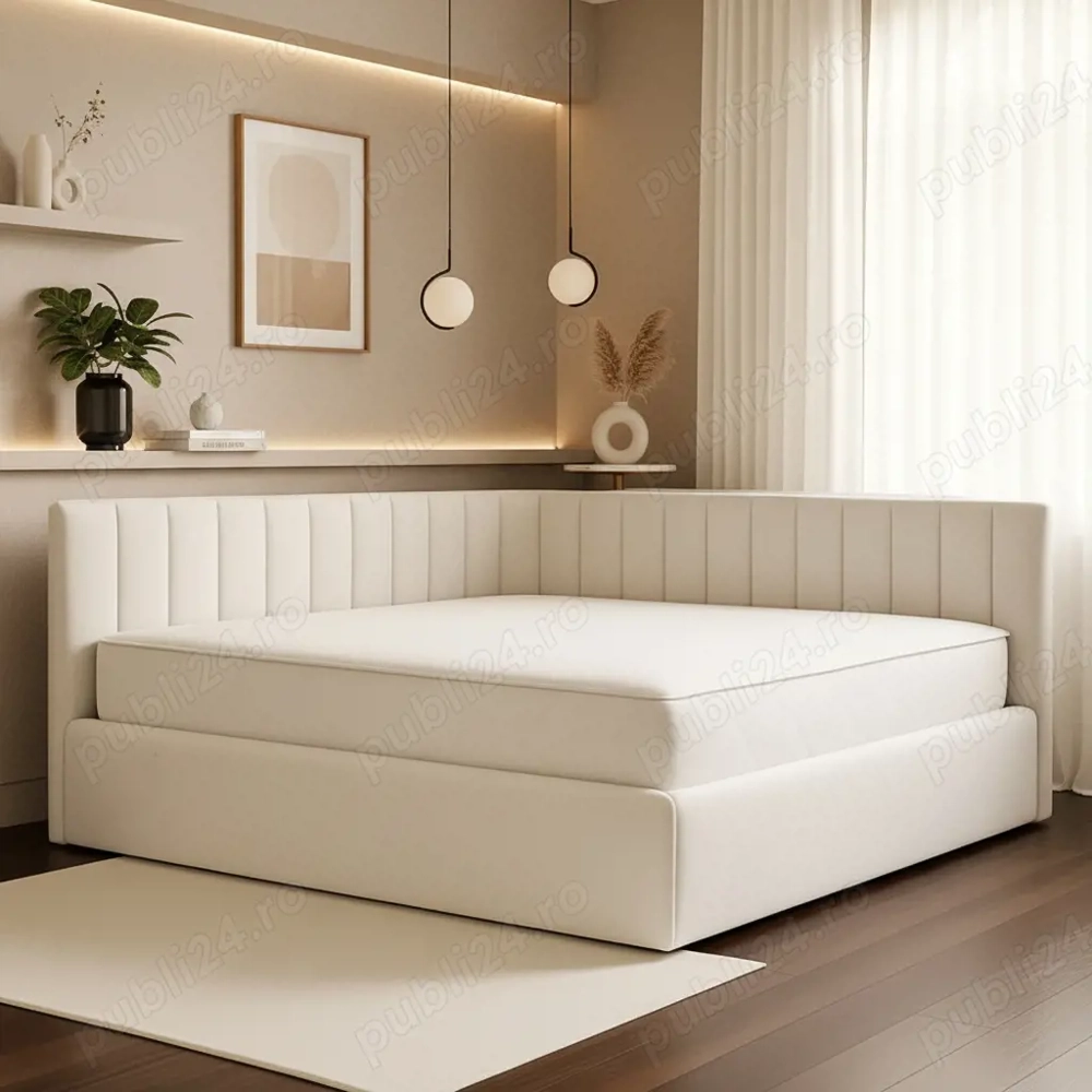 Pat Tapitat De Colt Daria Alb Catifea Premium  Finisaje premium