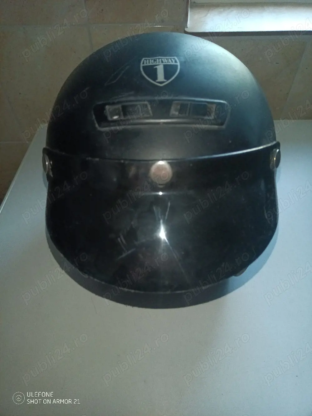 Cască Moto Scuter Highway 1 (Jet) - Negru Mat - Stare ok