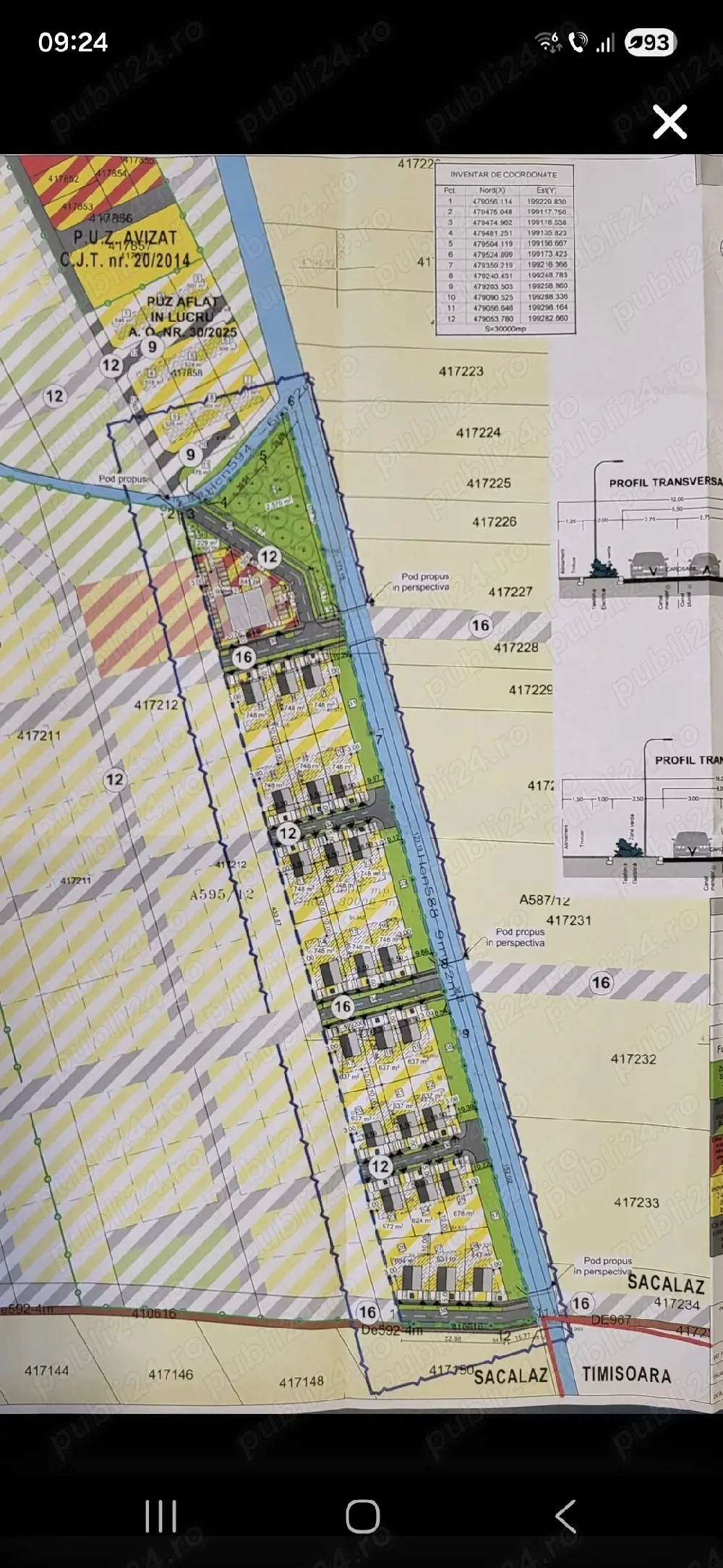 Proprietar, vând parcele de teren în Săcălaz,27.000 euro 