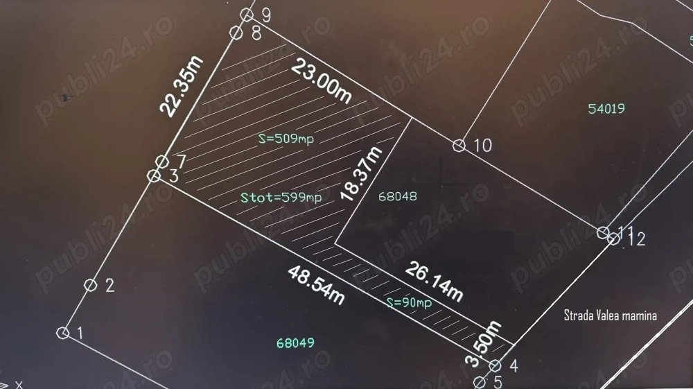 De vanzare teren 599mp Comuna Berceni strada Mamina