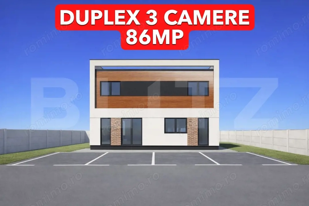 Duplex P+1E, 86 mp utili+ 13mp terasa, 250 mp teren, Mosnita Veche