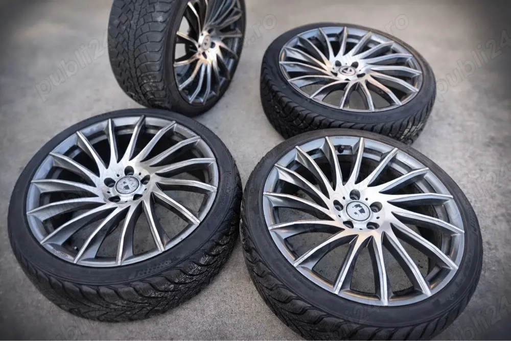 Jante aliaj 19  Tomason + anvelope + distanțiere   stare foarte bună