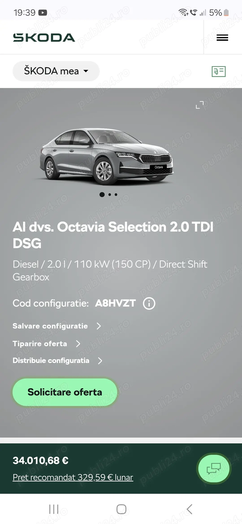 Skoda OctaviaIV 2.0Tdi dsg 150cp Fără accidentari