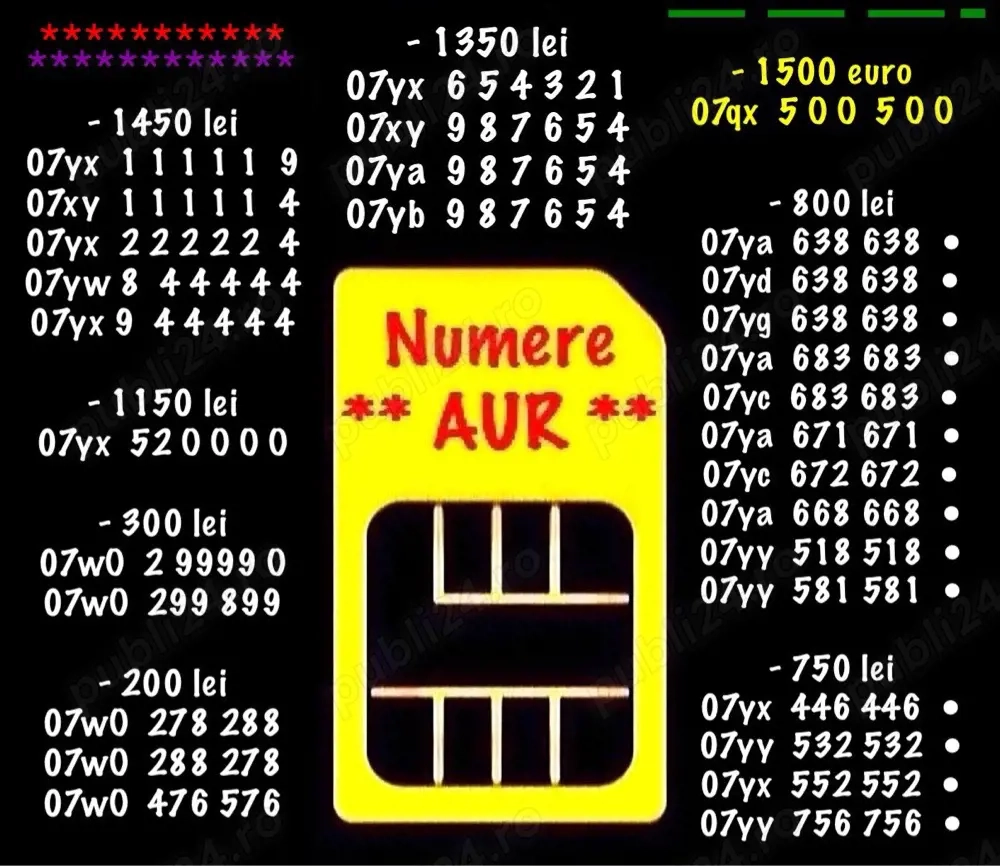 Numar Aur Gold Vip Numere Vodafone Cartele