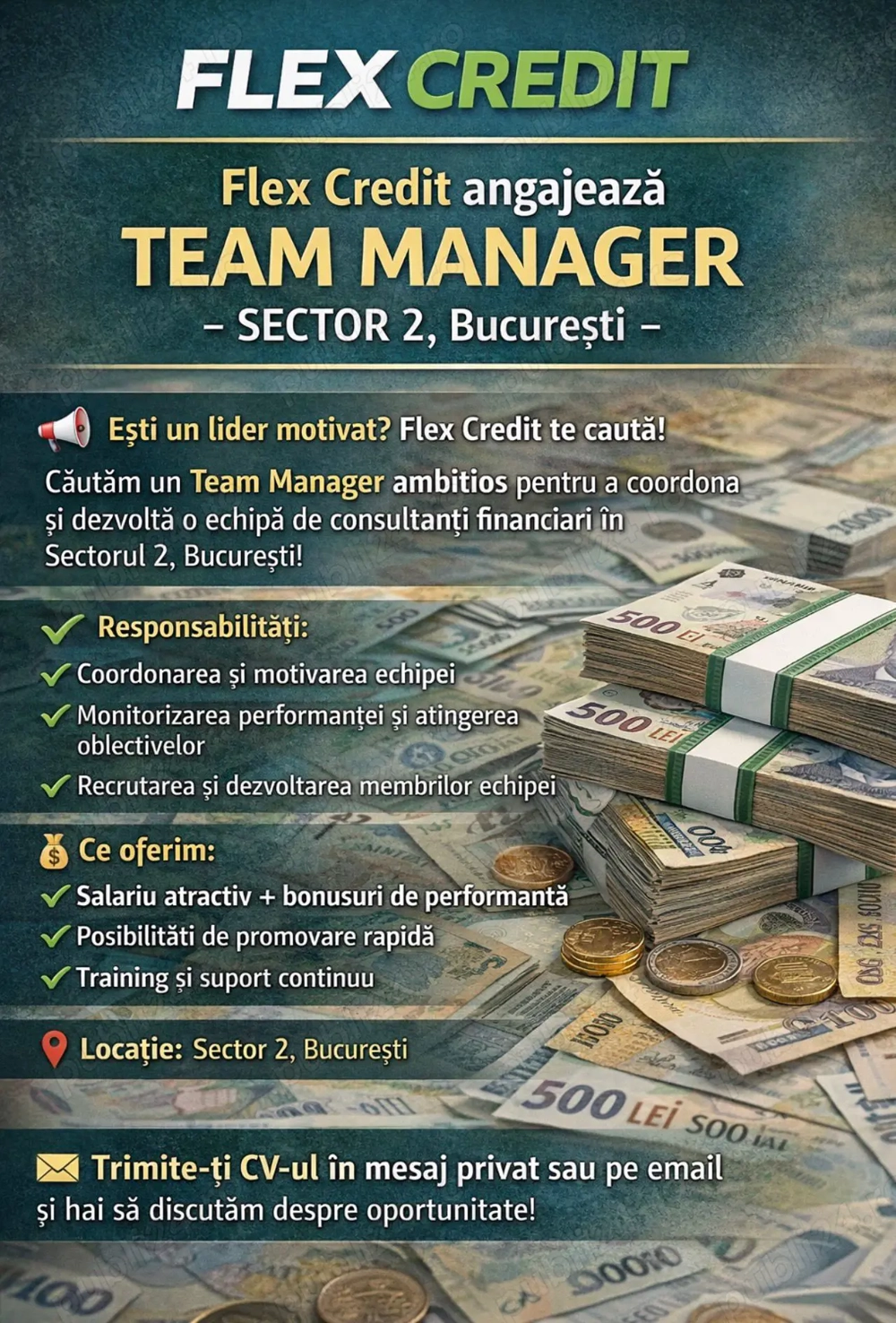 Angajam Team Manager Sector 2 , Bucuresti