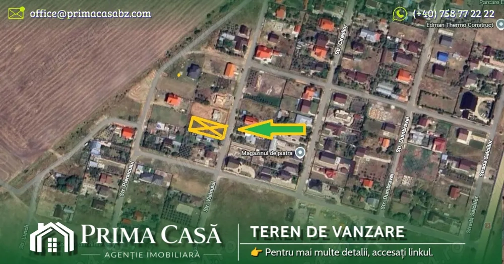 Teren intravilan   sat Spataru, com. Costesti   S=1000mp   Pret: 20  mp  