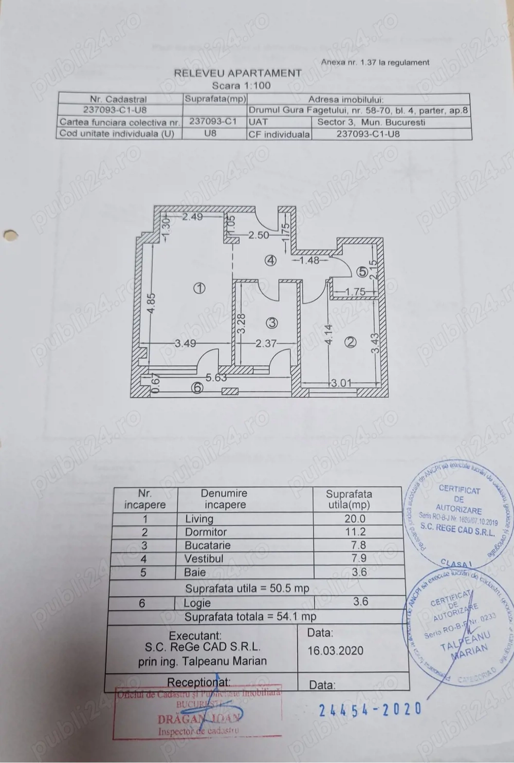 Apartament 2 camere spațios 54 mp | Sector 3   Drumul Gura Făgetului | Bloc nou
