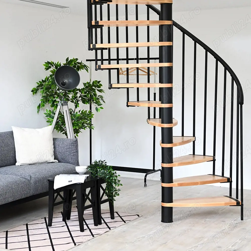 Scara Claria spirala - fag lacuit, trepte reglabile