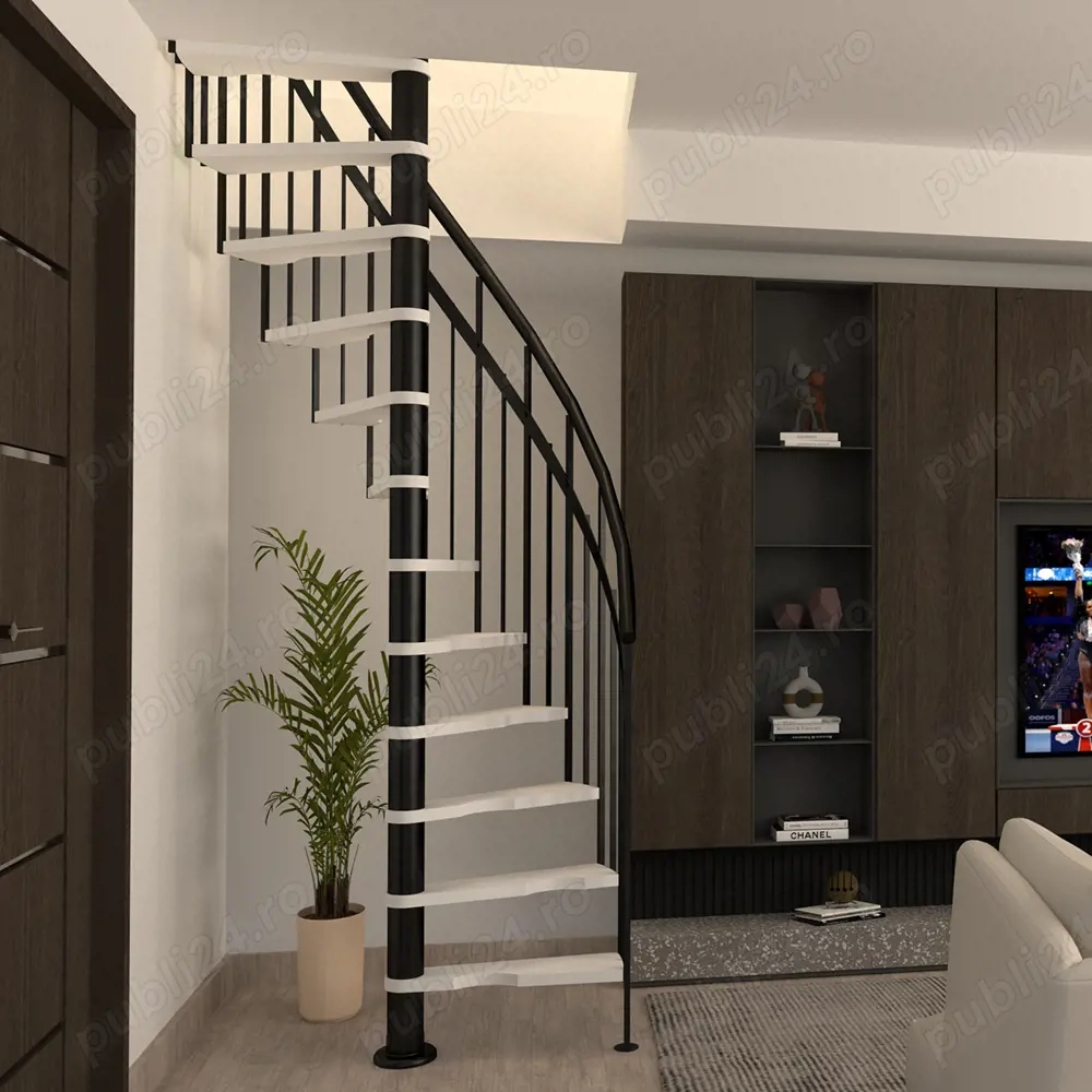 Scara semispirala Siena - lemn fag + metal, compacta