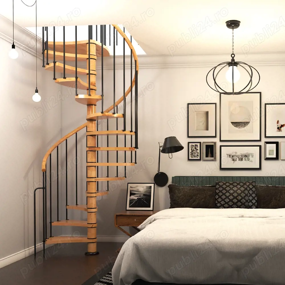 Scara Larissa spirala - fag + metal, 3 diametre disponibile