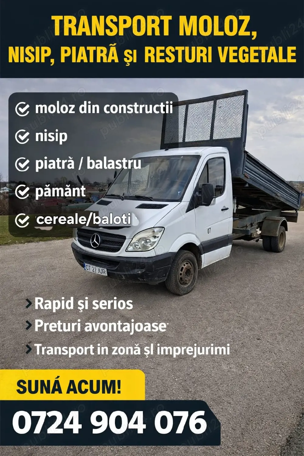 transport basculabil 