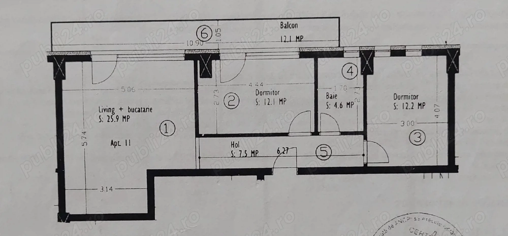 ap. 3 camere, bloc nou, zona Bulgaria