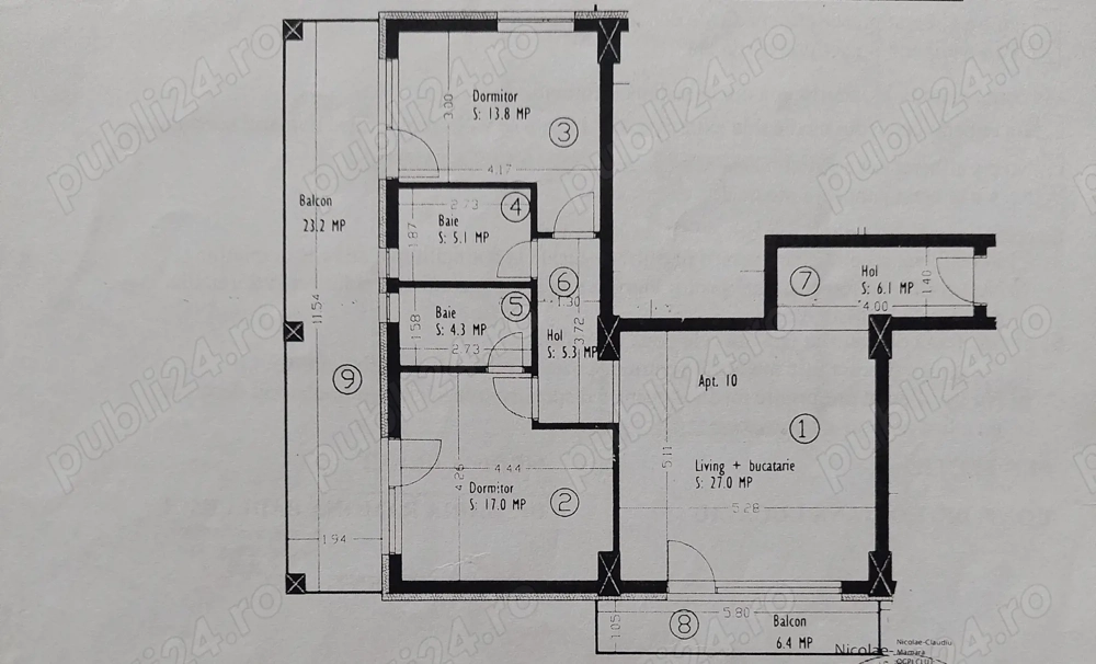ap 3 camere, 78 mp pt locuit sau birouri