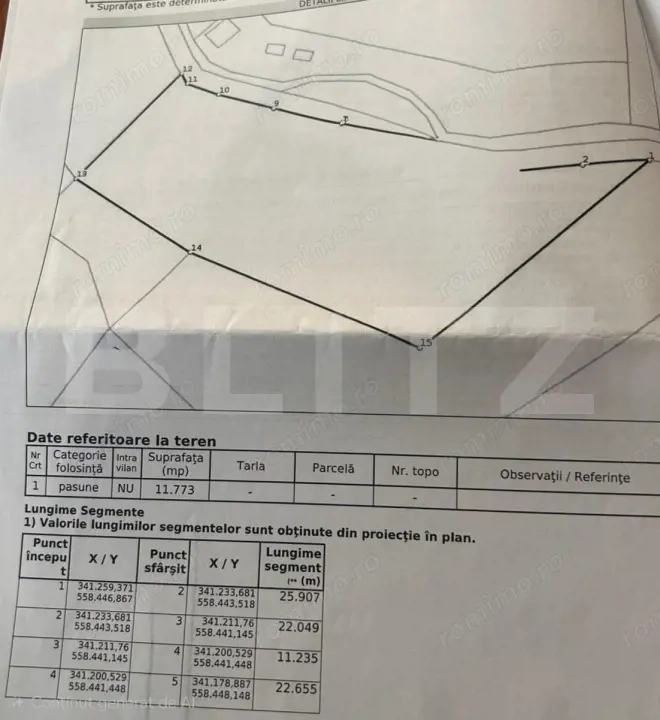 Teren extravilan de vânzare – 12.370 mp, Comuna Horea, județul Alba