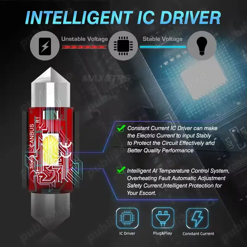 2 becuri LED auto C5W 7035 39 mm 