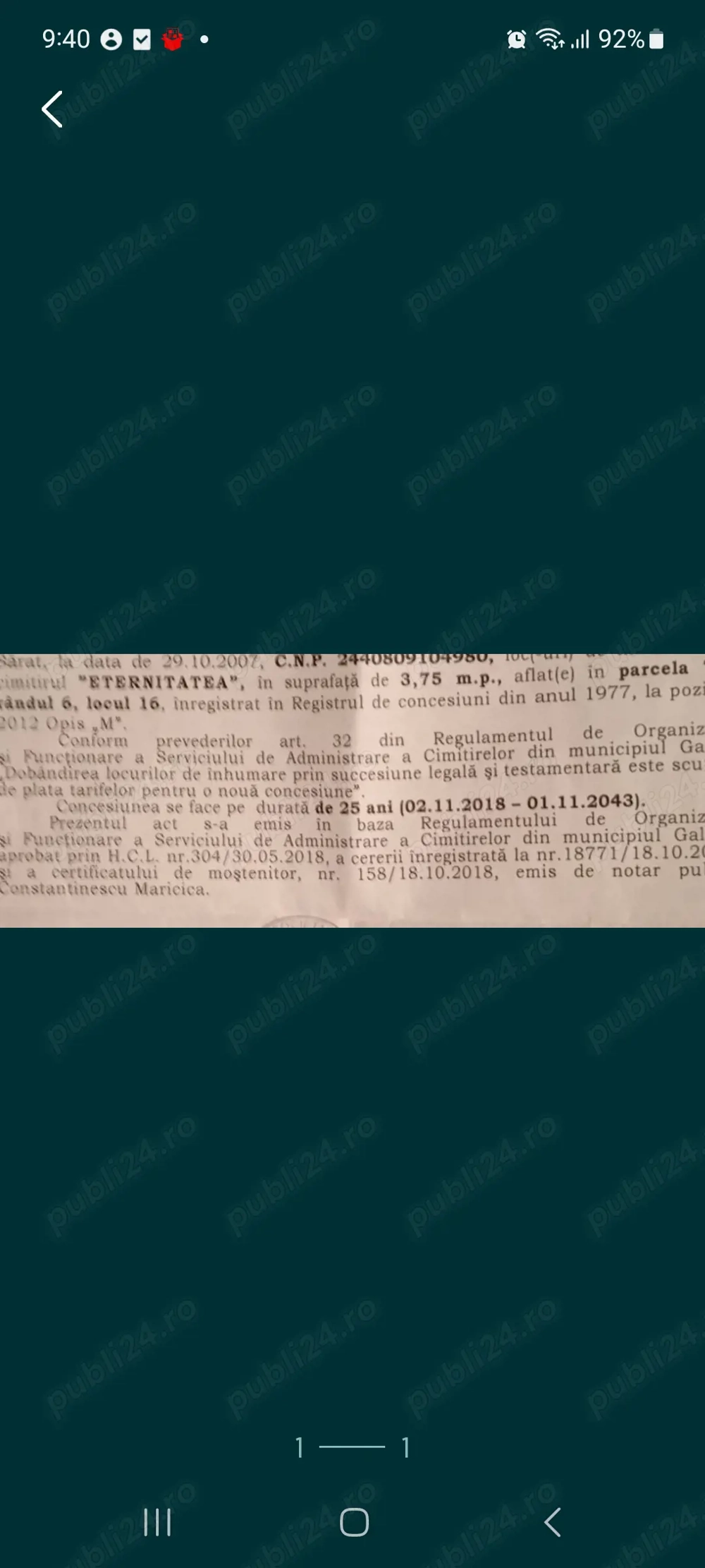 Loc de veci cimitiru Eternitatea Galati 
