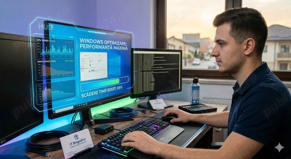 Instalare Windows și Optimizare Laptop PC în Bragadiru