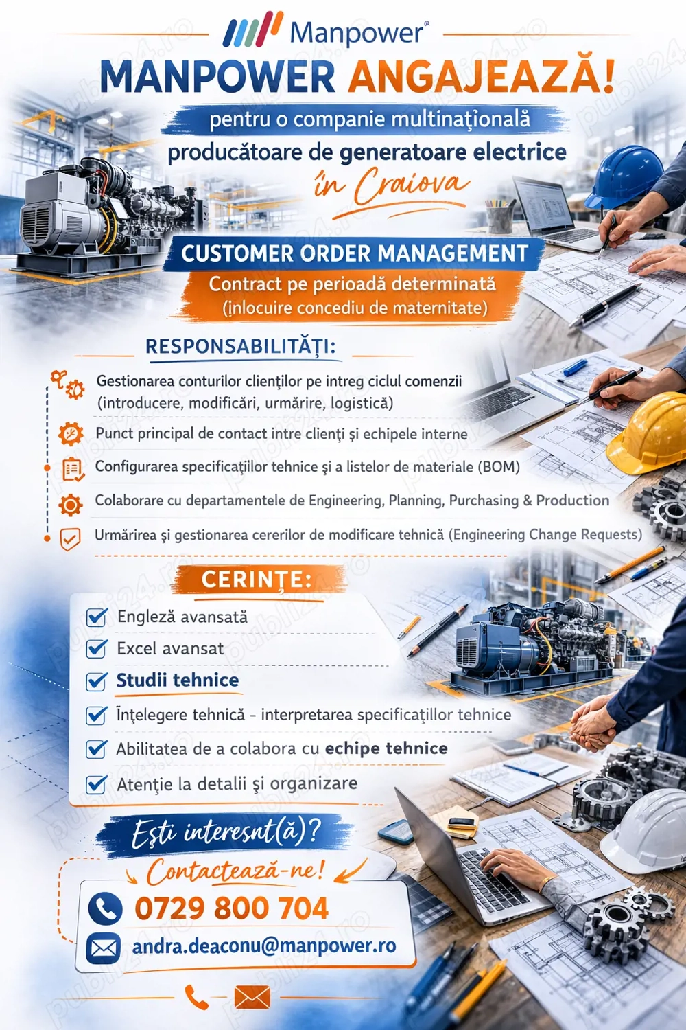 Manpower recruteaza Customer order specialist