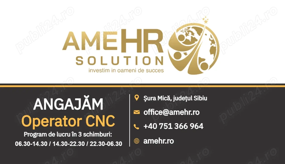 ANGAJĂM URGENT Operator CNC cu experiență