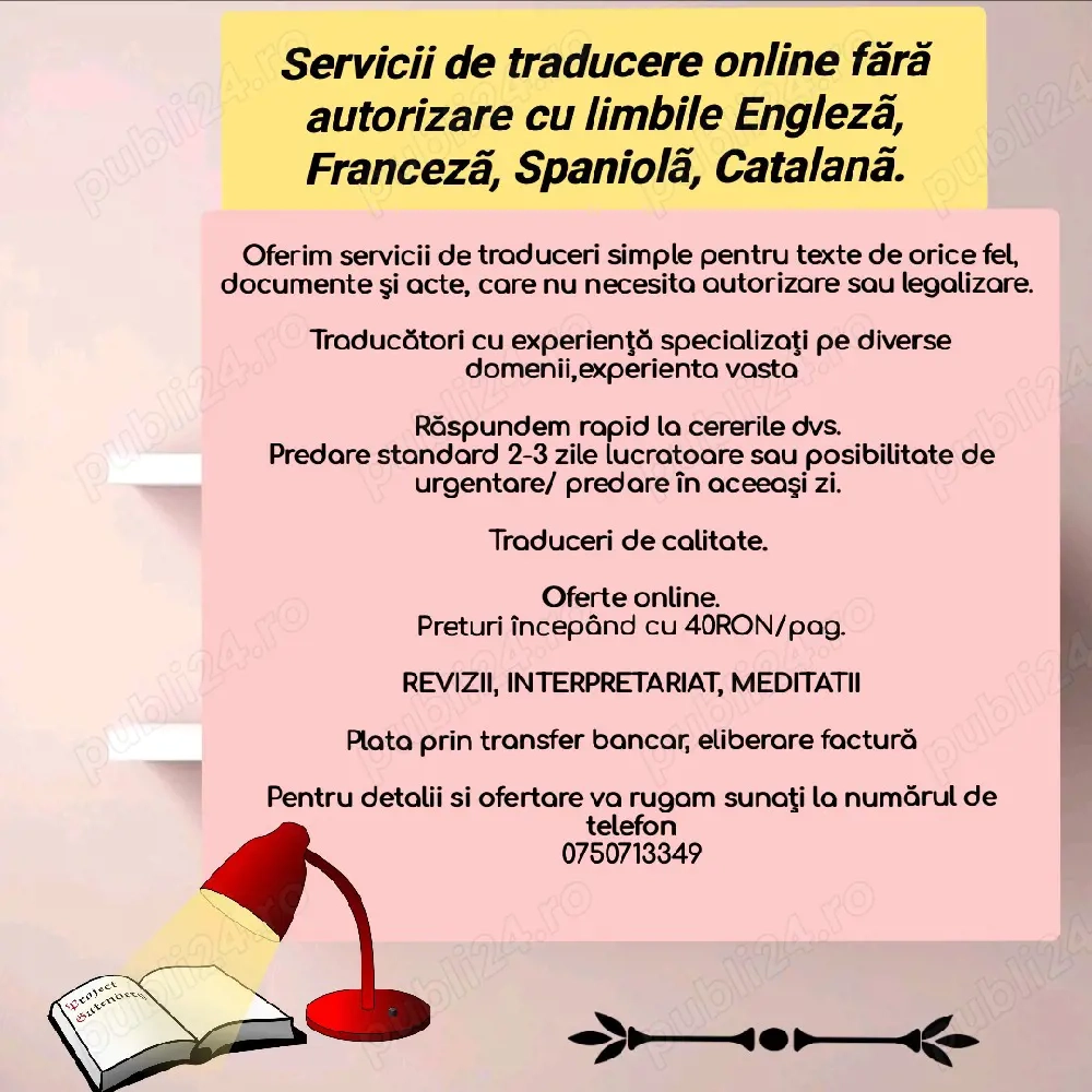 Traduceri Revizii Limba Engleza Franceza Spaniola