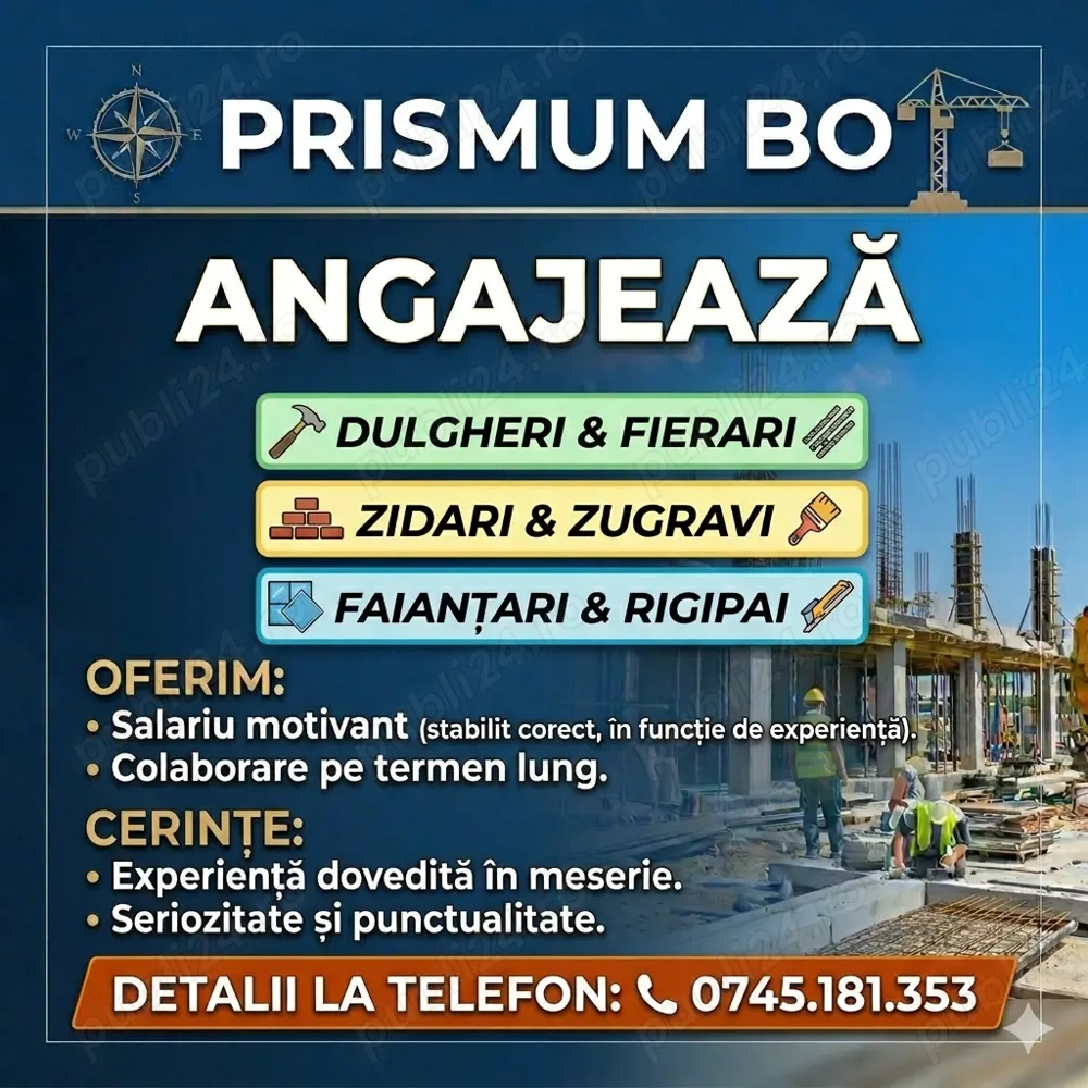 Angajam Meseriasi în Construciii