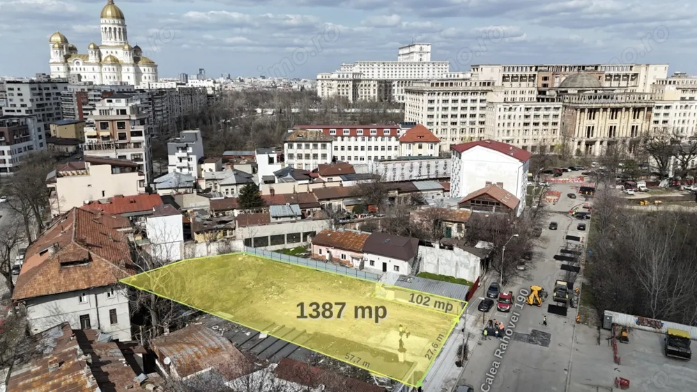 Teren 1387 mp cu front 27 ml, liber de construcții, zona Uranus - Piața de Flori
