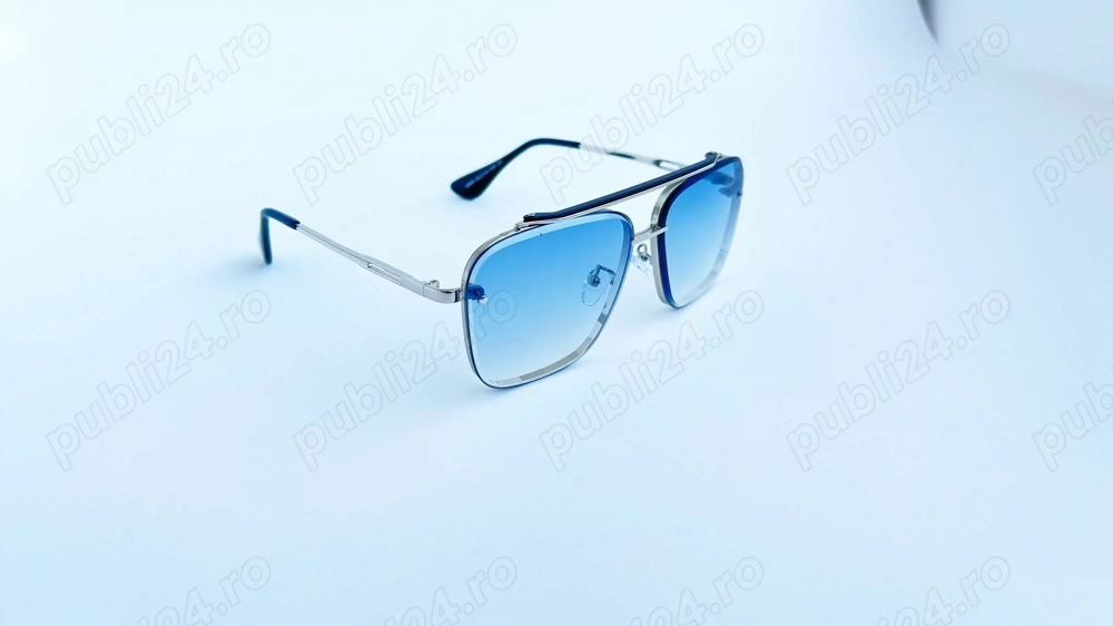 Ochelari de soare Dita Mach Six - Rama argintie Lentile albastre degrade