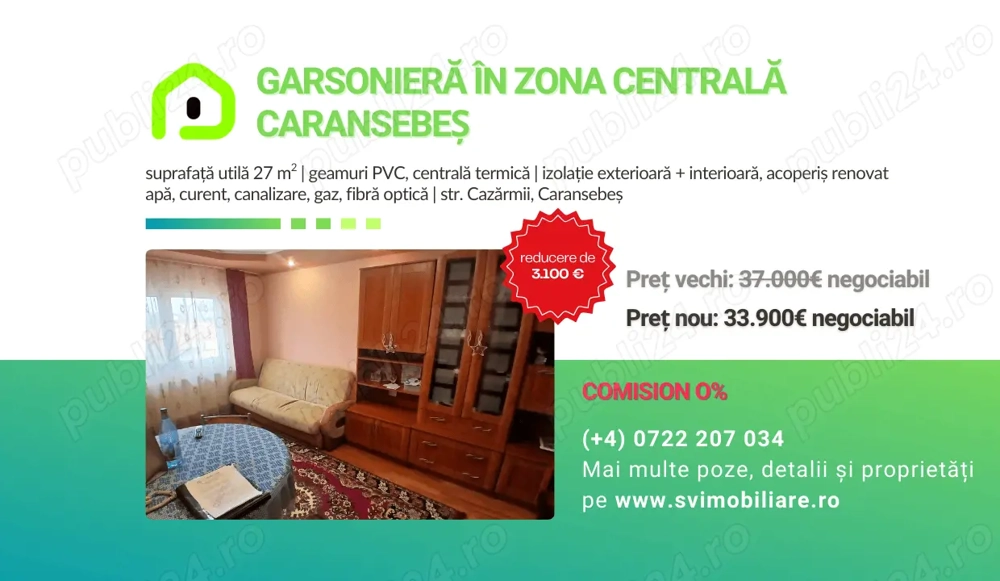 Comision 0% - Garsoniera in zona centrala   Str. Cazarmii