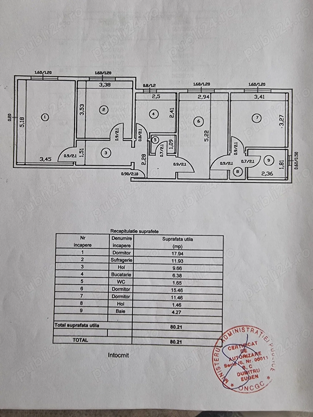 Apartament cu 4 camere  Spatiu comercial