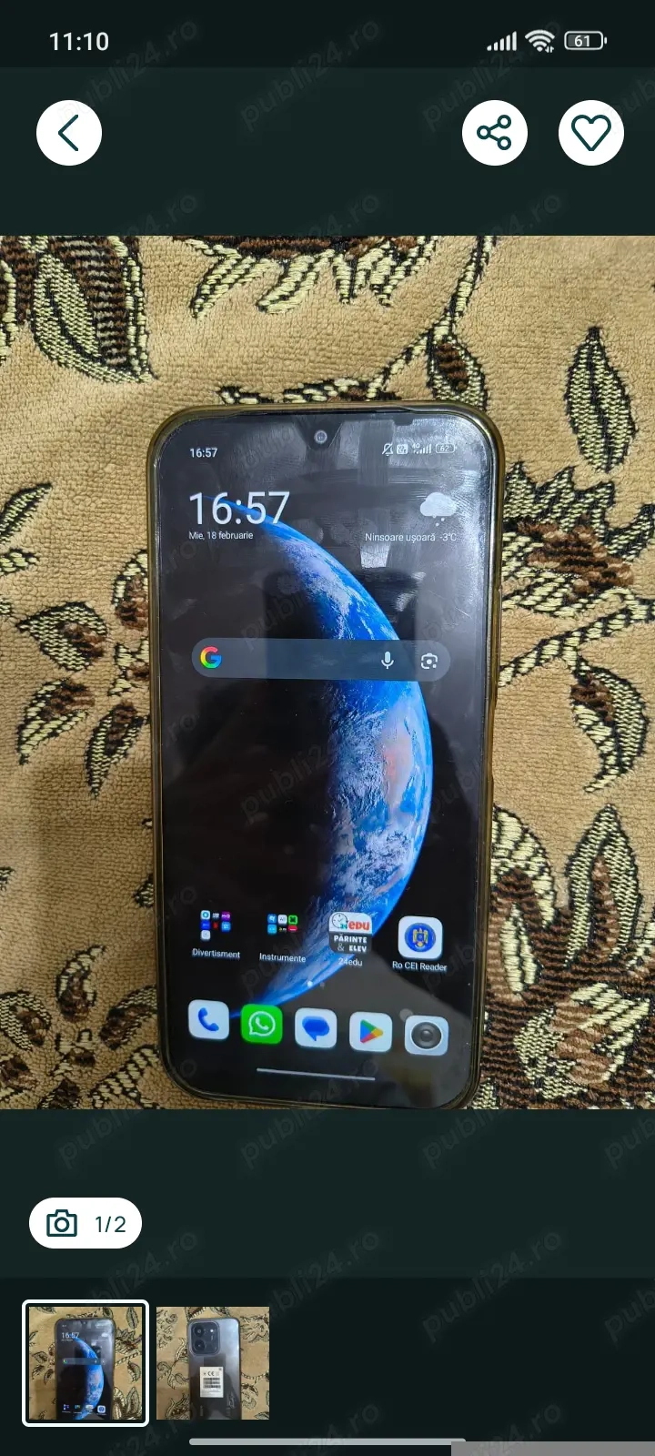 Telefon mobil Xiaomi Redmi 15, 8GB RAM, 256GB, 5G, Midnight Black