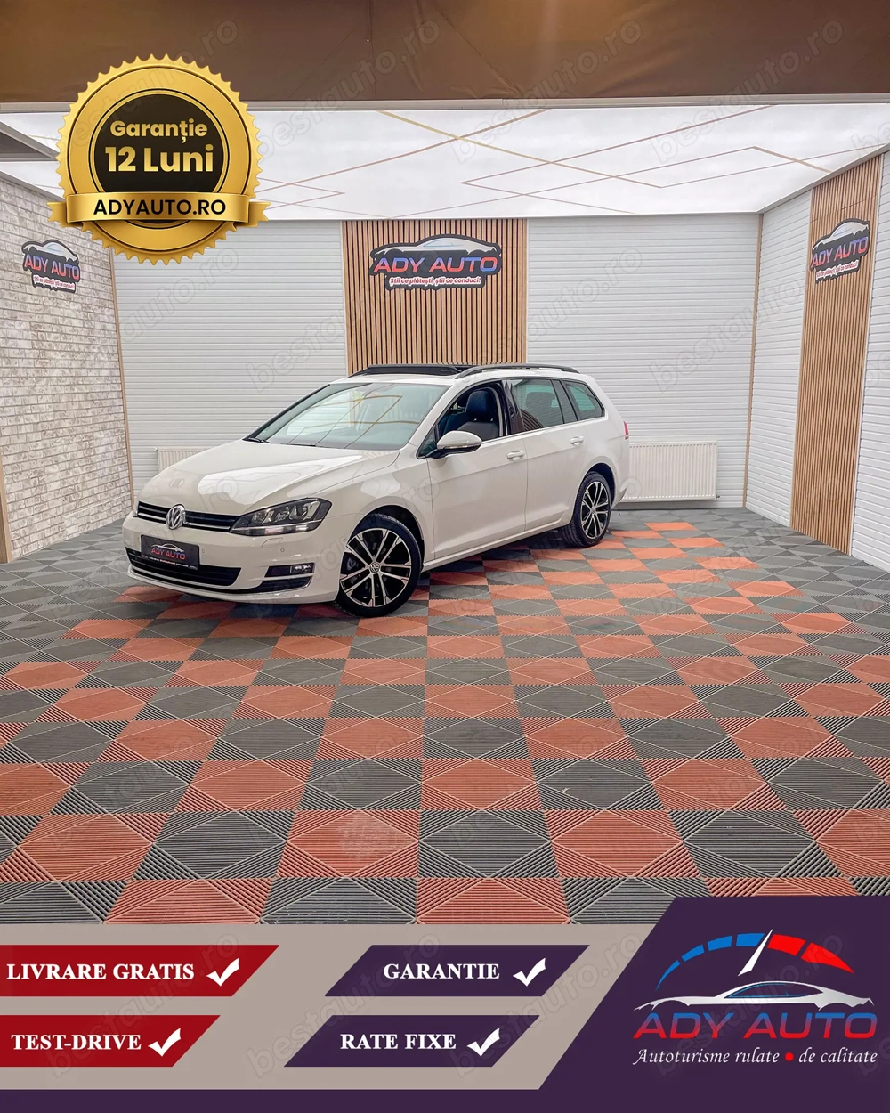 VW Golf 7 . 1,4 Benzina 122 Cp . Panoramic, Scaune incalzite, RAR+ITP , Garantie 12 luni, Buy-Back