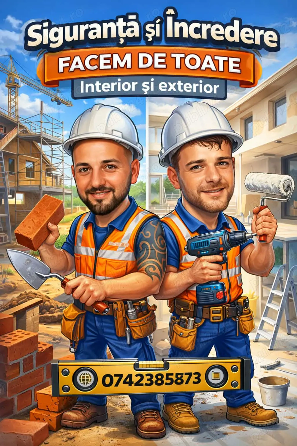 Executăm lucrări în construcţii 