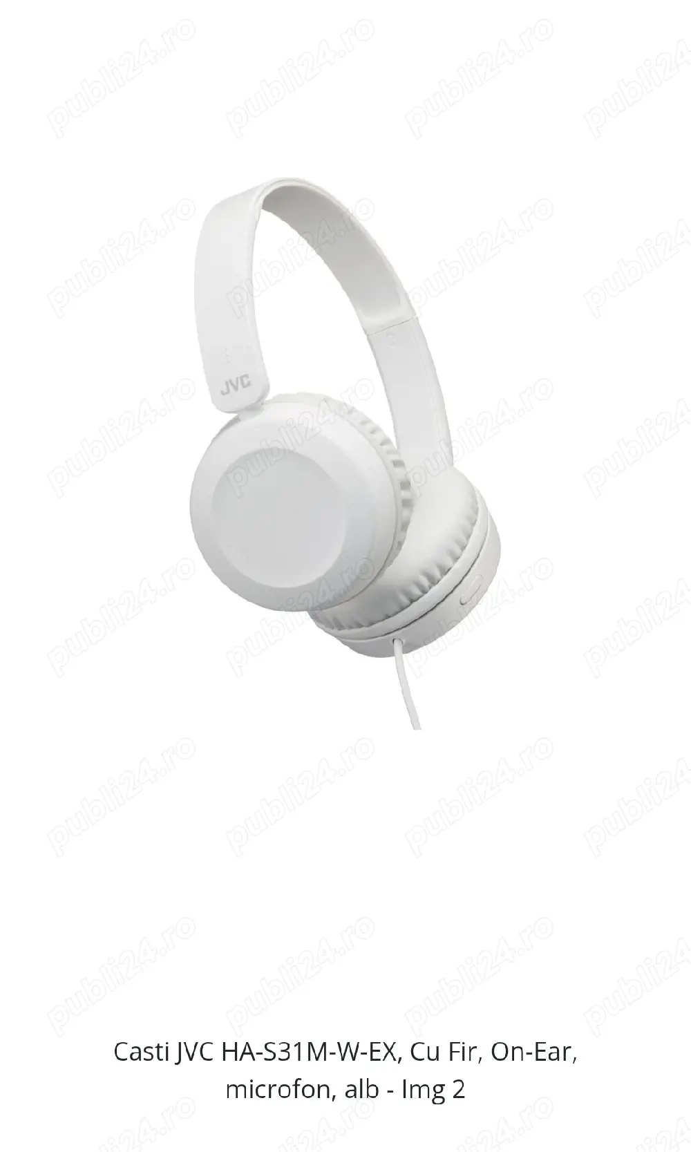Casti JVC HA-S31M-W-EX, Cu Fir, On-Ear, microfon, alb