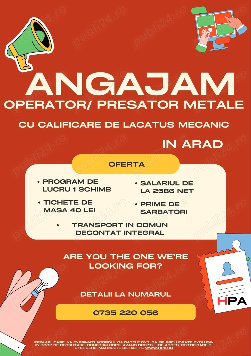 HPA recruteaza Operator presator metale la rece pentru sectia  debitare la o companie din Arad.